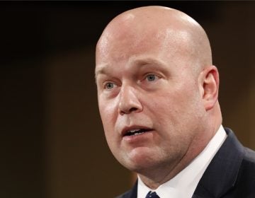 Acting Attorney General Matt Whitaker announces an indictment on violations including bank and wire fraud, Monday, Jan. 28, 2019, of Chines telecommunications companies including Huawei, at the Justice Department in Washington. (AP Photo/Jacquelyn Martin)