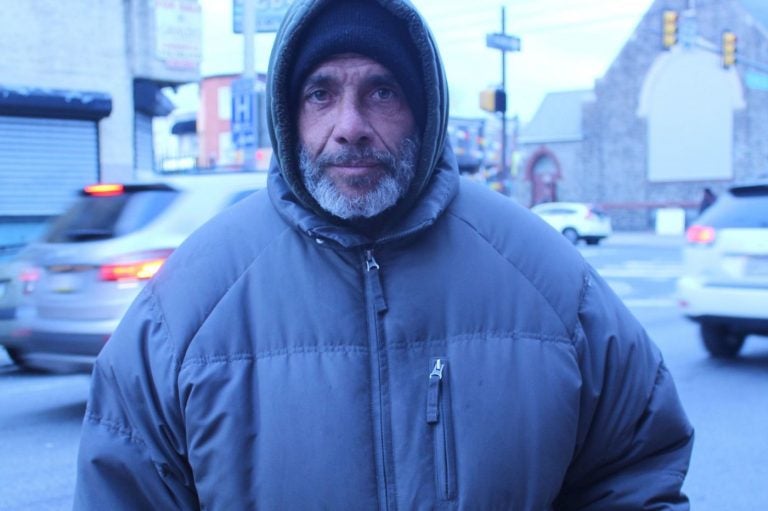 Eduardo Aponte shares a room with other homeless men in Kensington or sleeps on the street most nights. He's one of many Latinos who avoids homeless shelters, who the city is trying to reach. (Emma Restrepo/Philadelphia Inquirer)