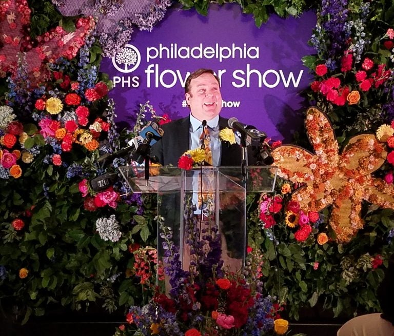 Sam Lemheney, chief of shows at the Pennsylvania Horticultural Society, announced the 2019 Philadelphia Flower Show's theme, 