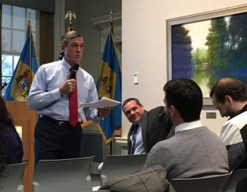 Delaware Gov. John Carney details his FY2020 budget to state lawmakers at the Delaware Public Archives in Dover. (Mark Eichmann/WHYY)