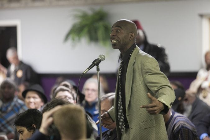 Henry Green offers a statement about his experience with law enforcement in Atlantic City during a community listening session in Bridgeton, N.J., Jan. 23, 2019. (Miguel Martinez for WHYY)