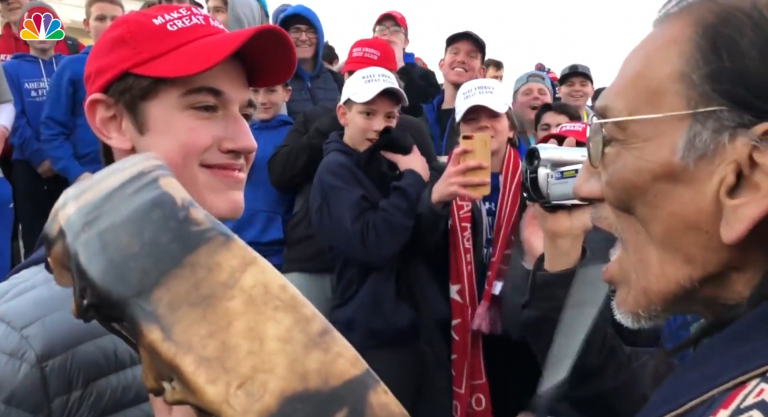 Students from a Kentucky Catholic High School appeared to harass and mock a Native American demonstrator during a rally in Washington D.C. (NBC10)