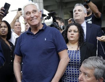 Roger Stone, a confidant of President Trump, walks out of the federal courthouse following a hearing Friday in Fort Lauderdale, Fla. Stone's next court date is in Washington. (Lynne Sladky/AP Photo)