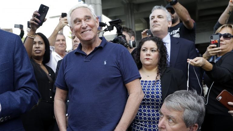 Roger Stone, a confidant of President Trump, walks out of the federal courthouse following a hearing Friday in Fort Lauderdale, Fla. Stone's next court date is in Washington. (Lynne Sladky/AP Photo)