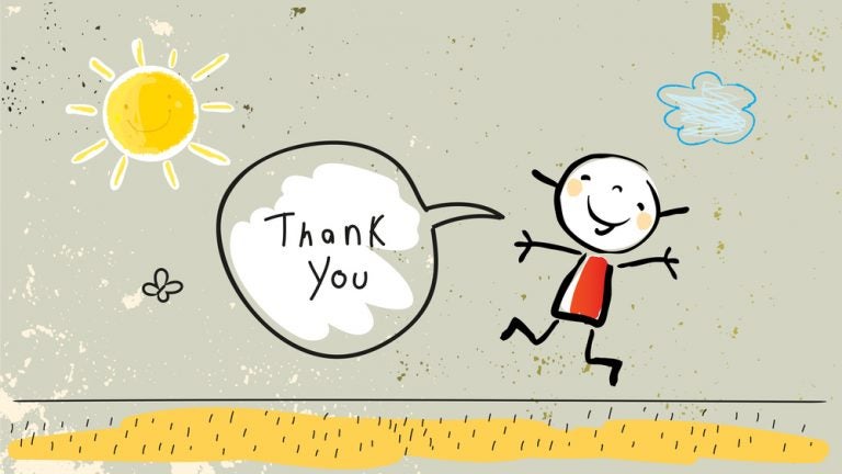 Kids thank you card. (Image Courtesy/BigStock)