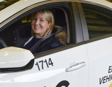 Sarah Olexsak manages transportation electrification for Pittsburgh-based Duquesne Light. (Amy Sisk/StateImpact Pennsylvania)