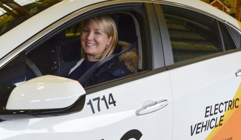 Sarah Olexsak manages transportation electrification for Pittsburgh-based Duquesne Light. (Amy Sisk/StateImpact Pennsylvania)