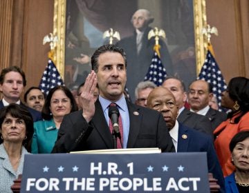 Rep. John Sarbanes, D-Md., speaks during a news conference to unveil House Democrats' anti-corruption bill, known as H.R. 1, the For the People Act, at the U.S. Capitol on Friday. (Andrew Harrer/Bloomberg via Getty Images)