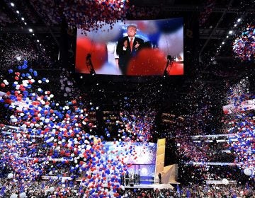 Donald Trump accepts the 2016 GOP presidential nomination at the Republican National Convention in Cleveland. Some party activists want to prevent a primary challenge to Trump in 2020. (Jim Watson/AFP/Getty Images)