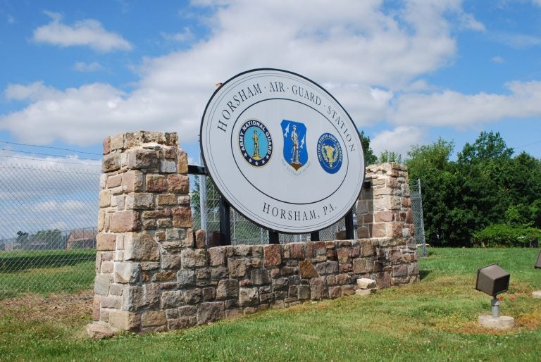 The Horsham Air Guard Station in Bucks County, Pa. where the use of PFAS chemicals in firefighting foam has been linked with contamination of local water supplies. (Jon Hurdle/StateImpact Pennsylvania)