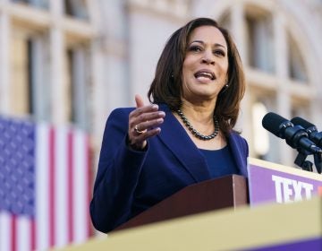 Sen. Kamala Harris, D-Calif., at an Oakland, Calif., campaign rally this week. Harris says she backs a single-payer health system, but she hasn't yet offered details on how she would finance that plan. (Mason Trinca/Getty Images)