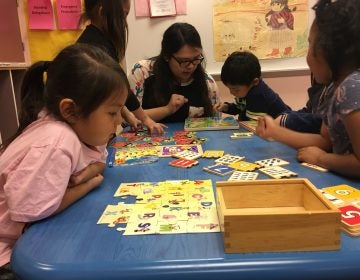 Teacher Shanelle Yazzie works with children at a Head Start facility on the Navajo Nation. Funds to keep the Head Start programs running are slow to reach these facilities during the federal government shutdown.
(Laurel Morales/KJZZ)