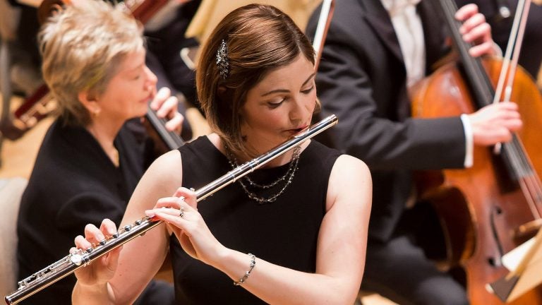 Flutist Elizabeth Rowe, performing as a soloist with the Boston Symphony Orchestra in 2016. (Winslow Townson/Courtesy of the Boston Symphony Orchestra)