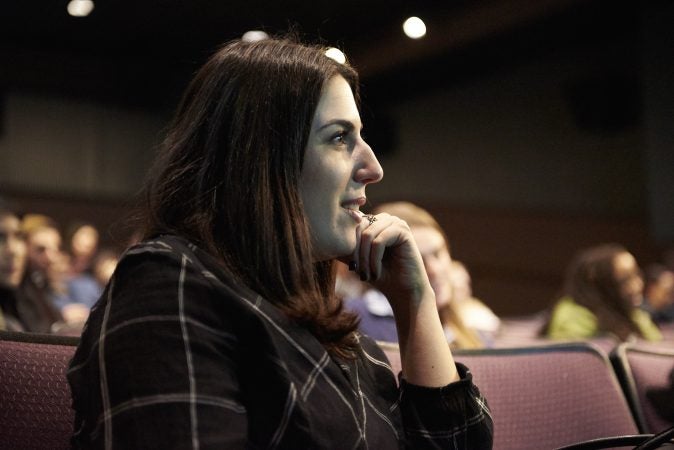 Susan Becker, the Director of Jewish Life at Hillell, assisted Maura Brody with planning the educational program. (Natalie Piserchio for WHYY)