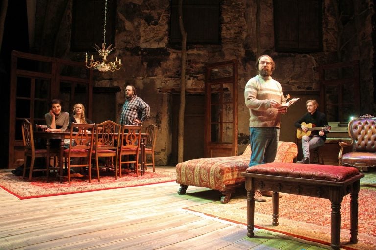 Members of the Hedgerow Theatre Company in Rose Valley, Pa., rehearse a scene from 