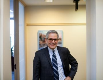Philadelphia District Attorney Larry Krasner is pictured in the District Attorney's Office in Center City Friday, February 1, 2019. (Brad Larrison for WHYY)