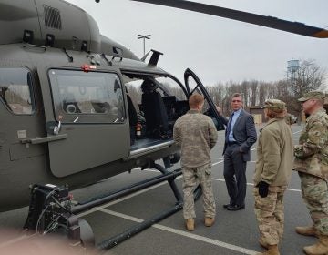 The Delaware National Guard hosted Governor John Carney for a tour of its counterdrug facilities. (Zöe Read/WHYY)