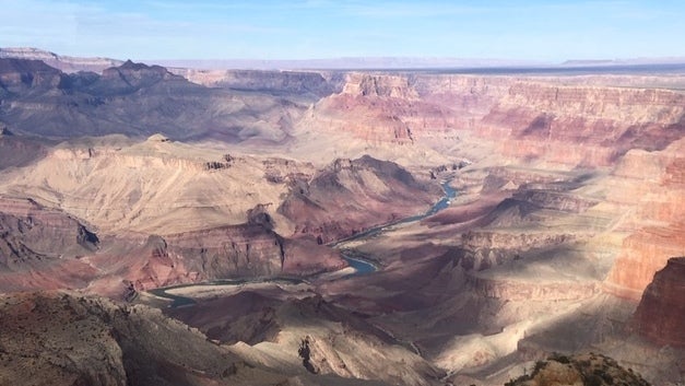 The view of the Grand Canyon from the top floor of Desert View Watchtower on the southeastern rim. Eleven tribes have traditional ties to the Grand Canyon.
(Laurel Morales/KJZZ)