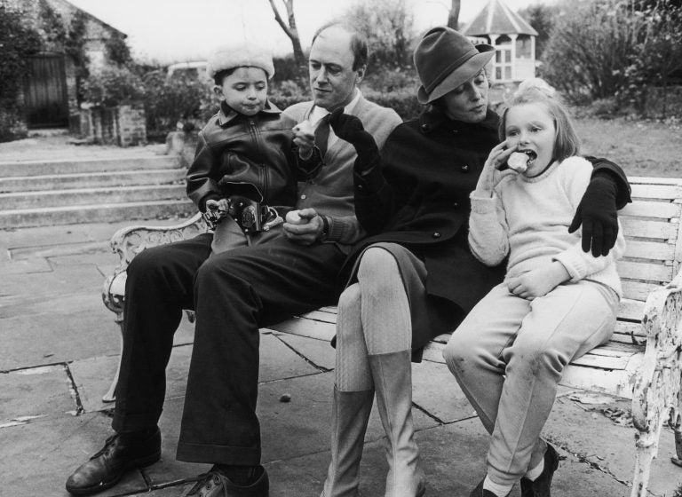 Writer Roald Dahl and his wife, actress Patricia Neal, with two of their children, Theo and Chantel Sophia 