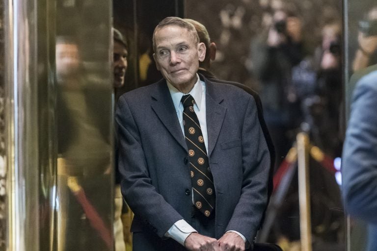Physicist William Happer arrives for a meeting with President-elect Donald Trump at Trump Tower in New York, NY, USA on January 13, 2017.  (Albin Lohr-Jones/picture-alliance/dpa/AP Images