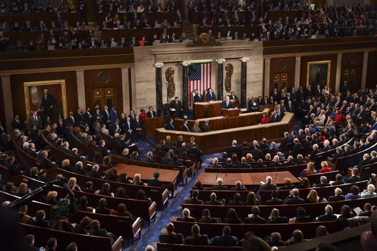 In this Jan. 30, 2018, file photo, President Donald Trump delivers his State of the Union address to a joint session of Congress on Capitol Hill in Washington. Trump will be surrounded by living reminders of the 2018 election that delivered Democrats the House majority and elected a record number of women. (Susan Walsh/AP Photo, File)