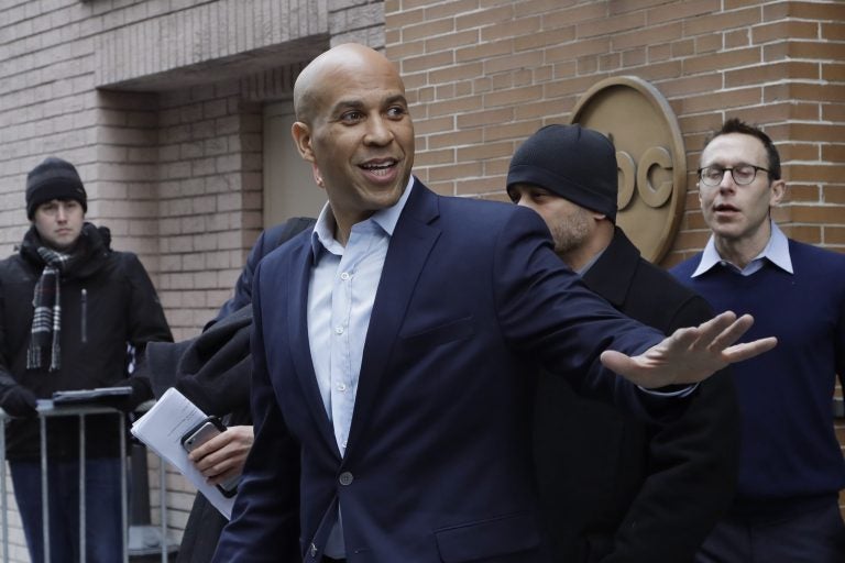U.S. Sen. Cory Booker, D-NJ, leaves ABC studios in New York after an appearance on The View, Friday, Feb. 1, 2019. Booker on Friday declared his bid for the presidency in 2020 with a sweeping call to unite a deeply polarized nation around a 