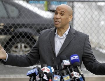 U.S. Sen. Cory Booker, D-NJ, speaks during a news conference outside of his home, Friday, Feb. 1, 2019, in Newark, N.J. Booker earlier in the day declared his bid for the presidency with a sweeping call to unite a deeply polarized nation around a 