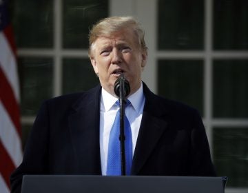 President Donald Trump speaks during an event in the Rose Garden at the White House to declare a national emergency in order to build a wall along the southern border, Friday, Feb. 15, 2019, in Washington. (Evan Vucci/AP Photo)