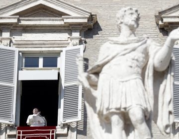 Pope Francis delivers his blessing during the Angelus noon prayer In St. Peter's Square at the Vatican, Sunday, Feb. 17, 2019. The pontiff is asking for prayers for this week's sex abuse summit at the Vatican, calling abuse an 