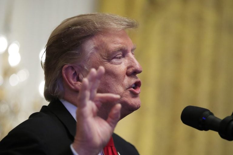 President Donald Trump speaks during a National African American History Month reception in the East Room of the White House in Washington, Thursday, Feb. 21, 2019. (Manuel Balce Ceneta/AP Photo)