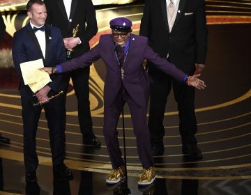 Charlie Wachtel, left, and Spike Lee accept the award for best adapted screenplay for 