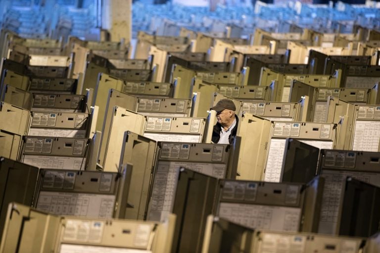 A technician works to prepare voting machines  in Philadelphia. (AP Photo/Matt Rourke, File)