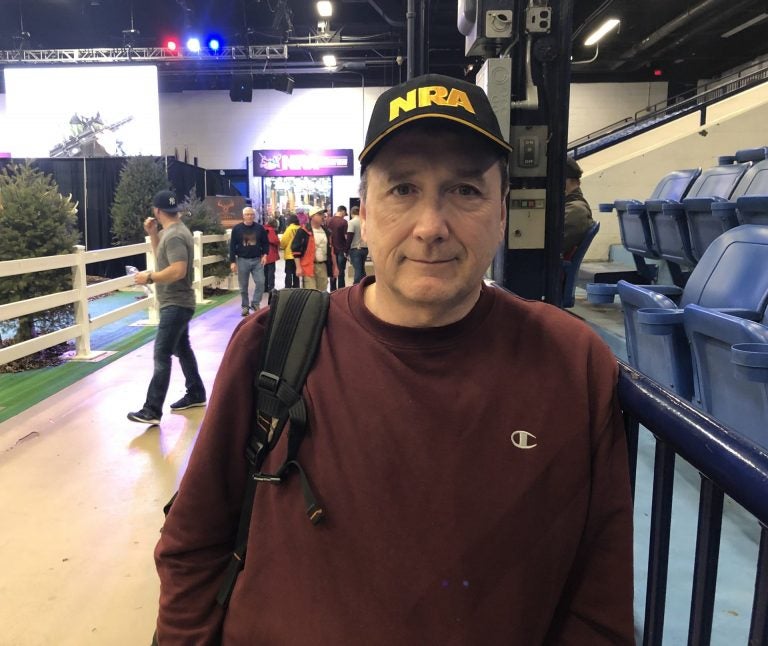 Frank Menendez, 54, of Long Island, New York, joined the NRA at the Great American Outdoor Show in Harrisburg. (Ed Mahon / PA Post)