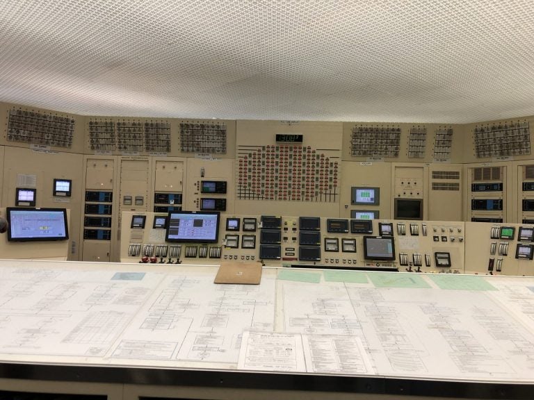 The control room at Peach Bottom Atomic Power Station is seen on Feb. 19, 2019. (Ed Mahon/PA Post)