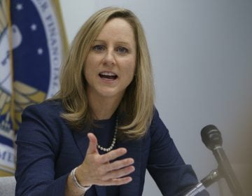 Consumer Financial Protection Bureau Director Kathy Kraninger speaks to media in Washington, D.C., in December 2018. (Carolyn Kaster/AP Photo)
