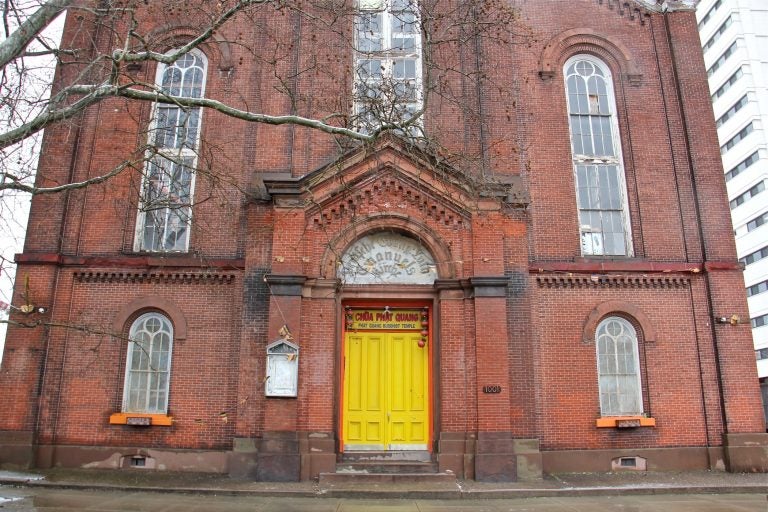 Emanuel Lutheran Church, more recently Phat Quang Buddhist Temple, on 4th Street in Queen Village. (Emma Lee/WHYY)