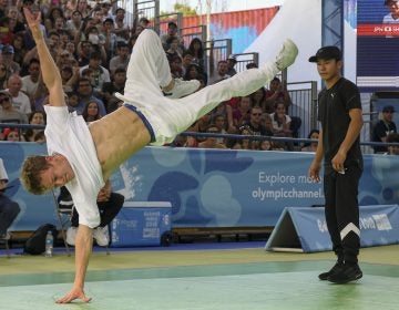 Paris Olympics organizers want breakdancing to be part of the 2024 Olympics. The sport was part of the Youth Olympic Games in Buenos Aires last fall, when Russian b-boy Bumblebee (left) defeated Japan's b-boy Shigekix in the gold-medal battle. (Eitan Abramovich /AFP/Getty Images)