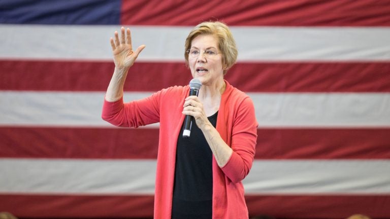 Sen. Elizabeth Warren, D-Mass., speaks during a New Hampshire organizing event for her 2020 presidential exploratory committee at Manchester Community College on January 12, 2019, in Manchester, N.H. (Scott Eisen/Getty Images)
