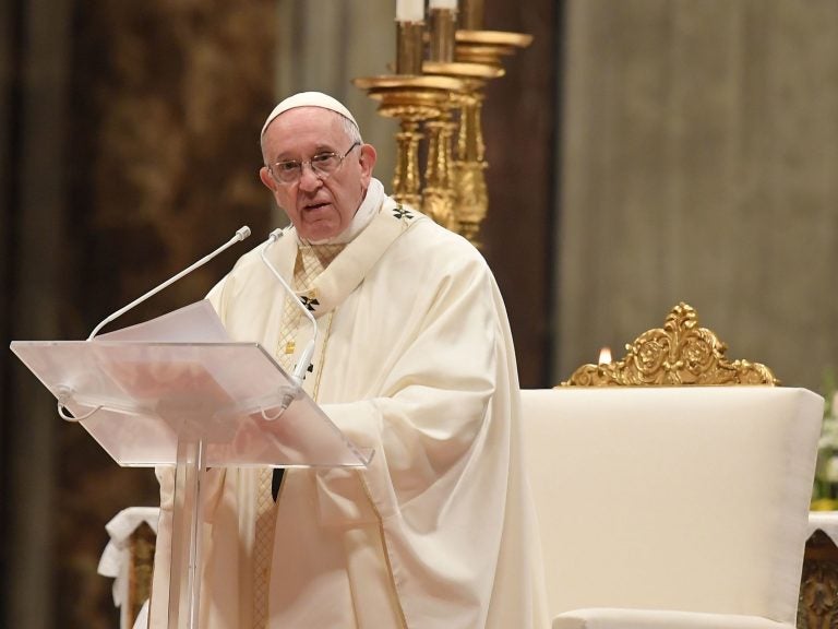 Pope Francis celebrates a holy mass at St. Peter's basilica in the Vatican. (Tiziana Fabi/AFP/Getty Images)