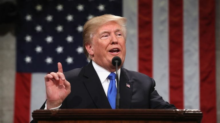 President Trump gives his first State of the Union address to Congress in January 2018. (Win McNamee/AFP/Getty Images)