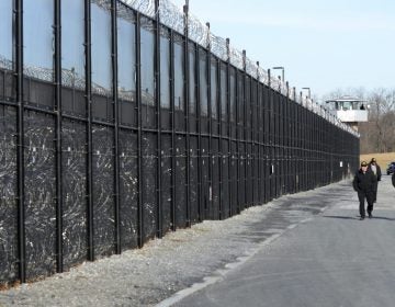 Corrections officers arrive for a shift at the State Correctional Institution at Camp Hill, Pennsylvania. (Marc Levy/AP)