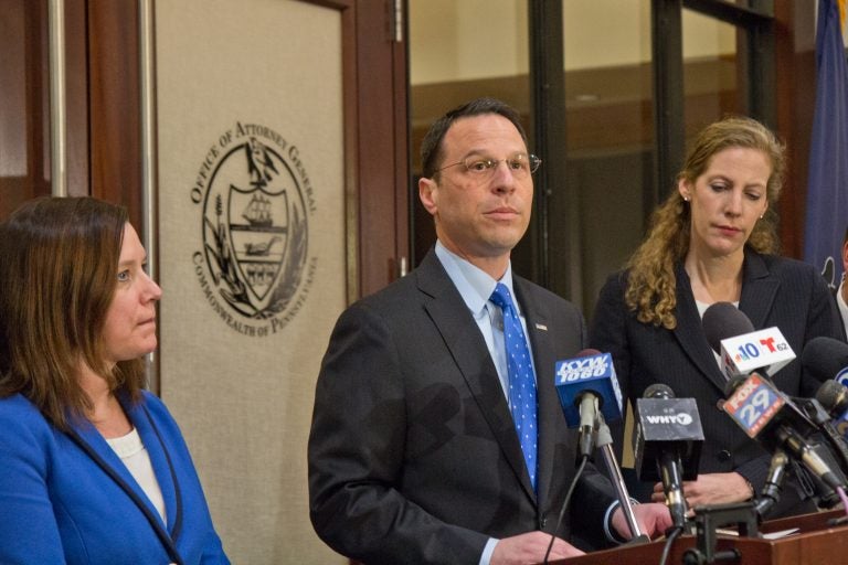 Pennsylvania Attorney General Josh Shapiro announces charges against Liberation Way, an addiction treatment center, and other involved parties with fraud and conspiracy. (Kimberly Paynter/WHYY)