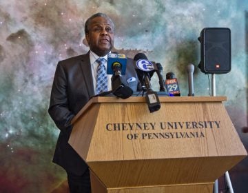 Cheyney University President Aaron Walton describes the school's plan to secure solvency and accreditaton. (Kimberly Paynter/WHYY)