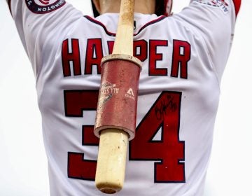 Bryce Harper has been signed to the Philadelphia Phillies. In this file photo, Harper warms up in the batters box during a baseball game against the New York Mets at Nationals Park, Sunday, Sept. 23, 2018, in Washington. (Andrew Harnik/AP Photo)