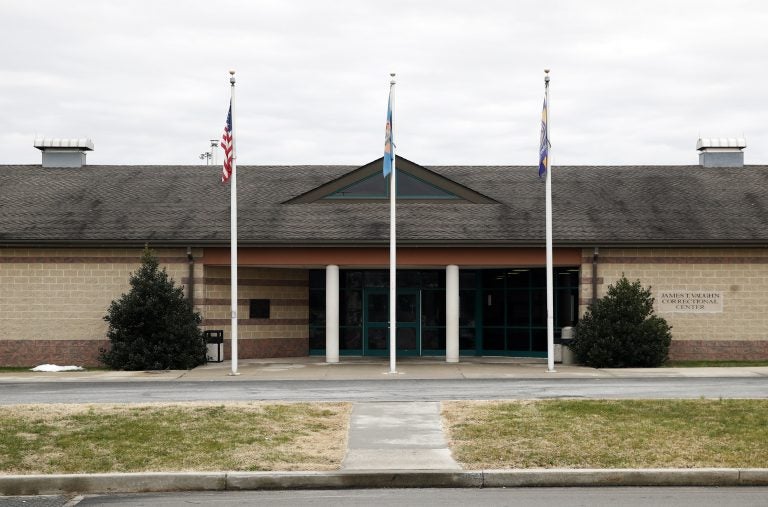 The entrance of a correctional facility.