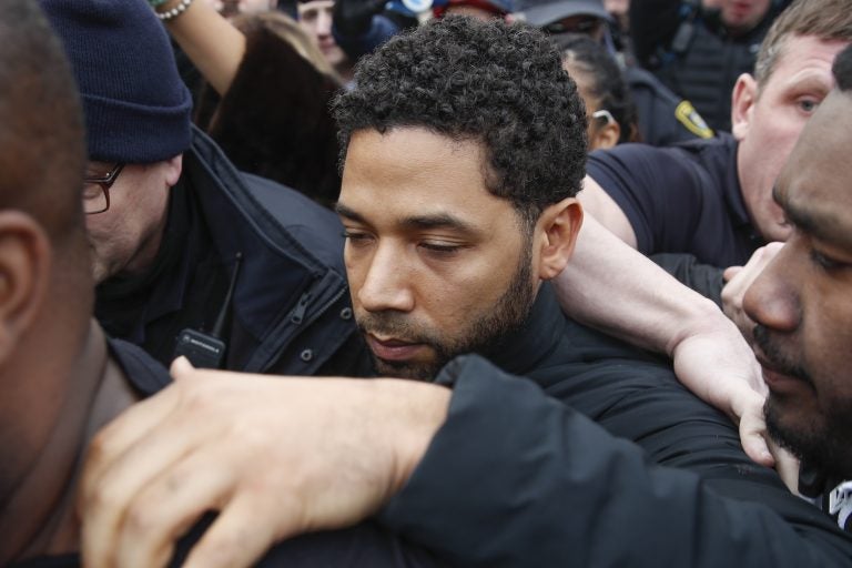 Jussie Smollett leaves George N Leighton Criminal Courthouse in Chicago last month. A grand jury has indicted the 