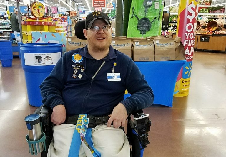 A Walmart greeter