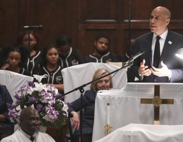 U.S. Sen. Cory Booker, D-N.J., speaks during a commemorative service Sunday, March 3, 2019, at Brown Chapel AME Church in Selma, Ala. Several Democratic White House hopefuls are visiting one of America's seminal civil rights sites to pay homage to that legacy and highlight their own connections to the movement. (Julie Bennett/AP Photo)