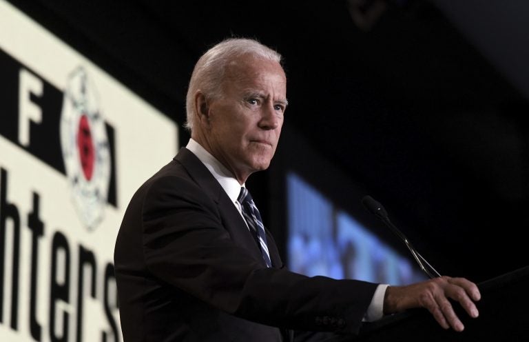 Former Vice President Joe Biden speaks at the International Association of Fire Fighters (IAFF) Legislative Conference on March 12, 2019 in Washington, D.C. (Olivier Douliery/Abaca/Sipa USA(Sipa via AP Images)