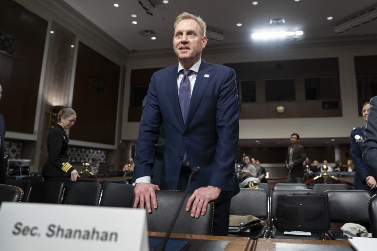 In this March 14, 2019, photo, acting Defense Secretary Patrick Shanahan goes before the Senate Armed Services Committee to discuss the Department of Defense budget, on Capitol Hill in Washington. To a remarkable degree, the Pentagon’s new budget proposal is shaped by national security threats that Shanahan has summarized in three words: “China, China, China.” (J. Scott Applewhite/AP Photo)